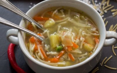 Julienne Vegetable Soup With Turmeric and Fake Egg Noodles: Healthy, Light and Satisfying Recipe