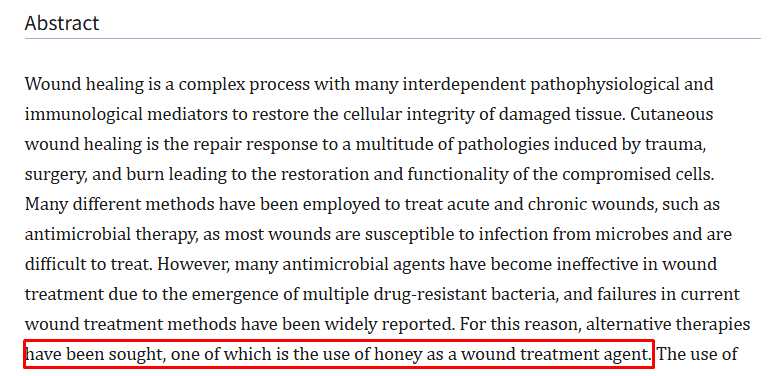 study on honey wound