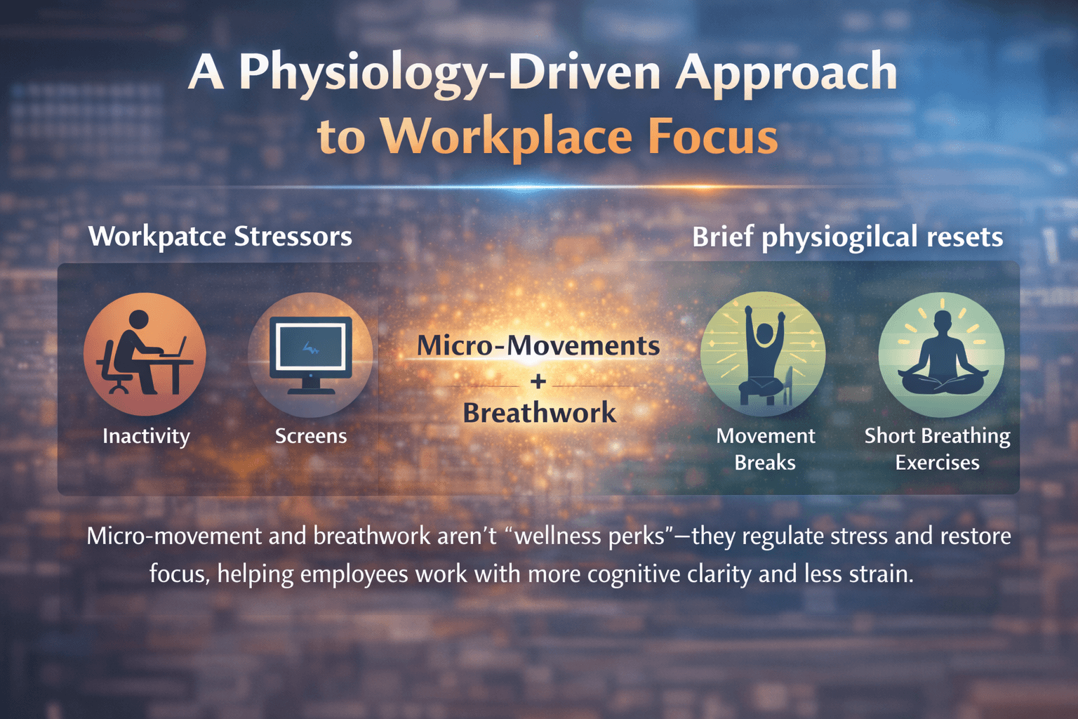 Micromovimento e respiração no local de trabalho